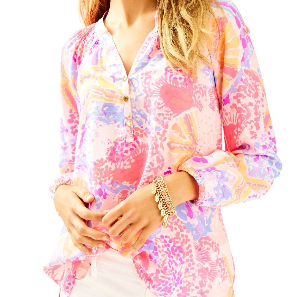 Lilly Pulitzer Elsa Silk Top - Bohemian Beach